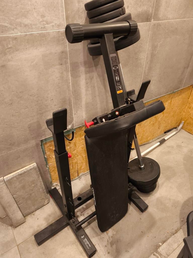 Fitness bank met halter, Ophalen, Krachtstation, Borst, Aluminium