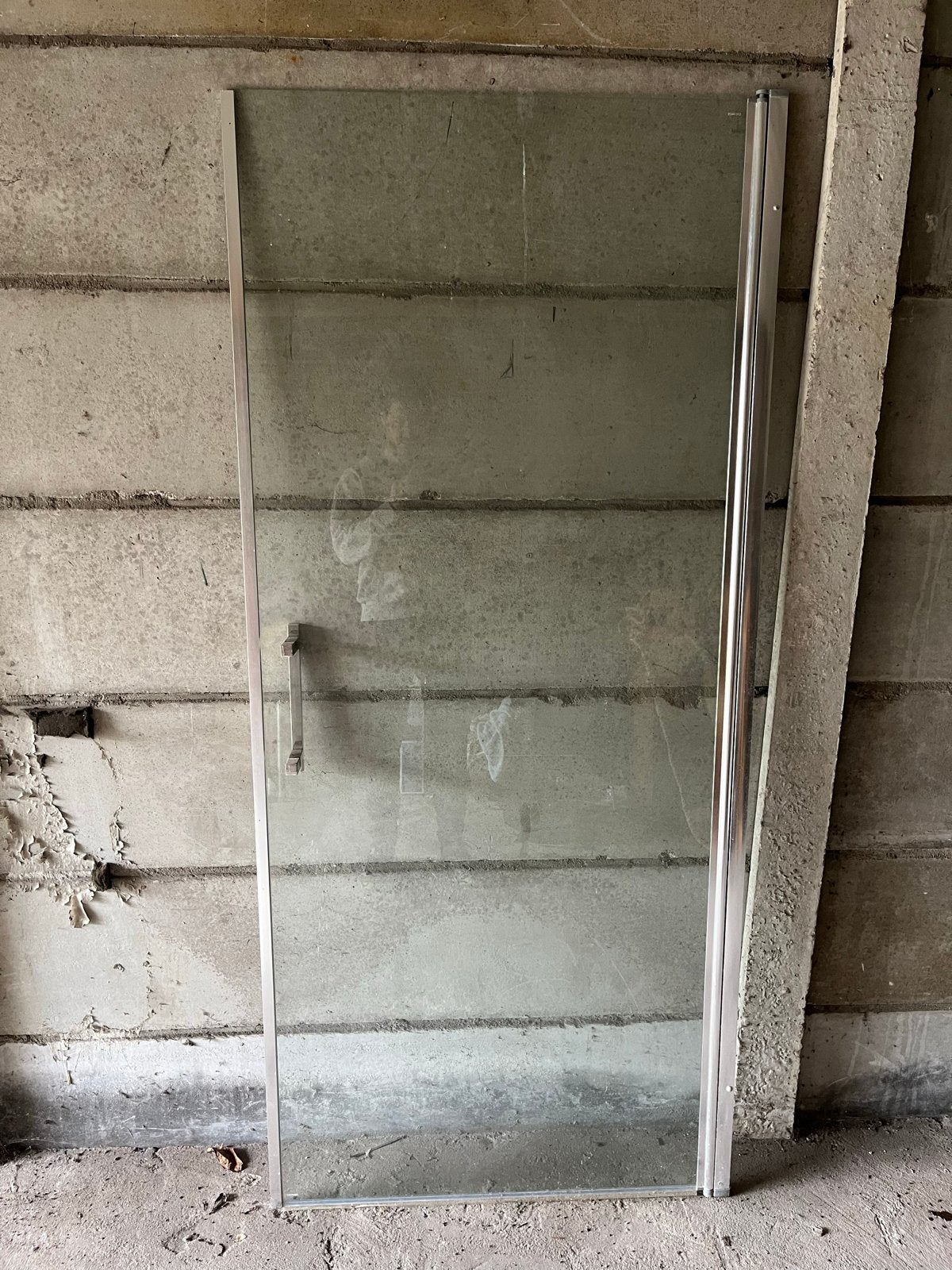 Glazen douchedeur van veiligheidsglas met aluminium profiel, Ophalen, Gebruikt, 80 tot 100 cm, Overige typen