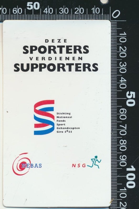 Sticker: Stichting Nationaal Fonds Sport Gehandicapten, Verzamelen, Ophalen of Verzenden, Zo goed als nieuw, Sport