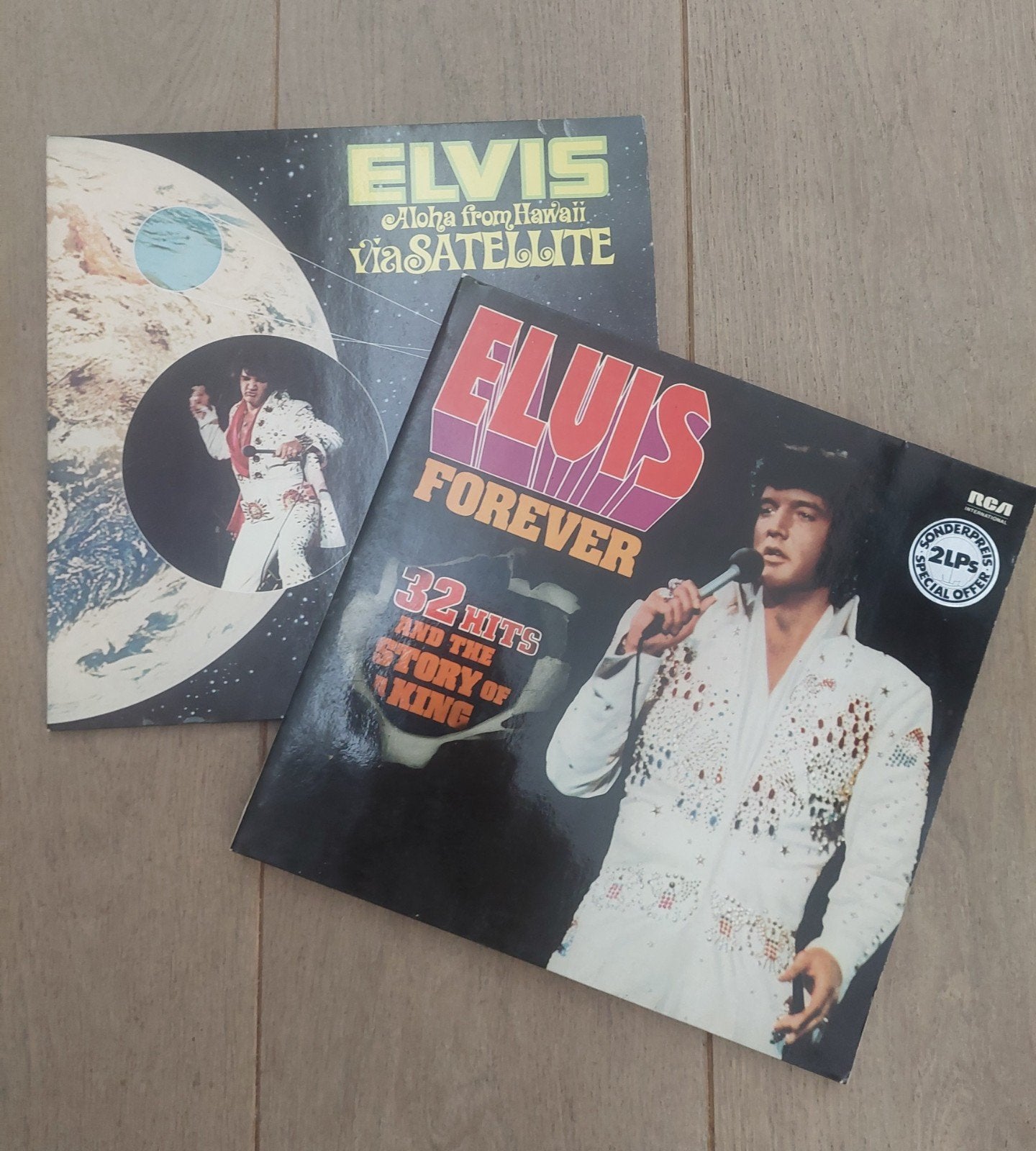 2 dubbel-LP's van Elvis Presley: Aloha from Hawaii & Forever, Rock, Gebruikt, Complilatie, Ophalen of Verzenden