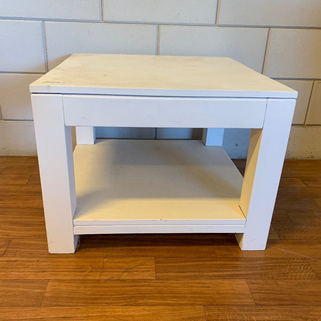 salontafel wit - 1 lade - 60 x 60 cm - Gratis bezorgd, TTM Wonen, Meubels – (Perzische) Tapijten en Woonaccessoires, 50 tot 100 cm