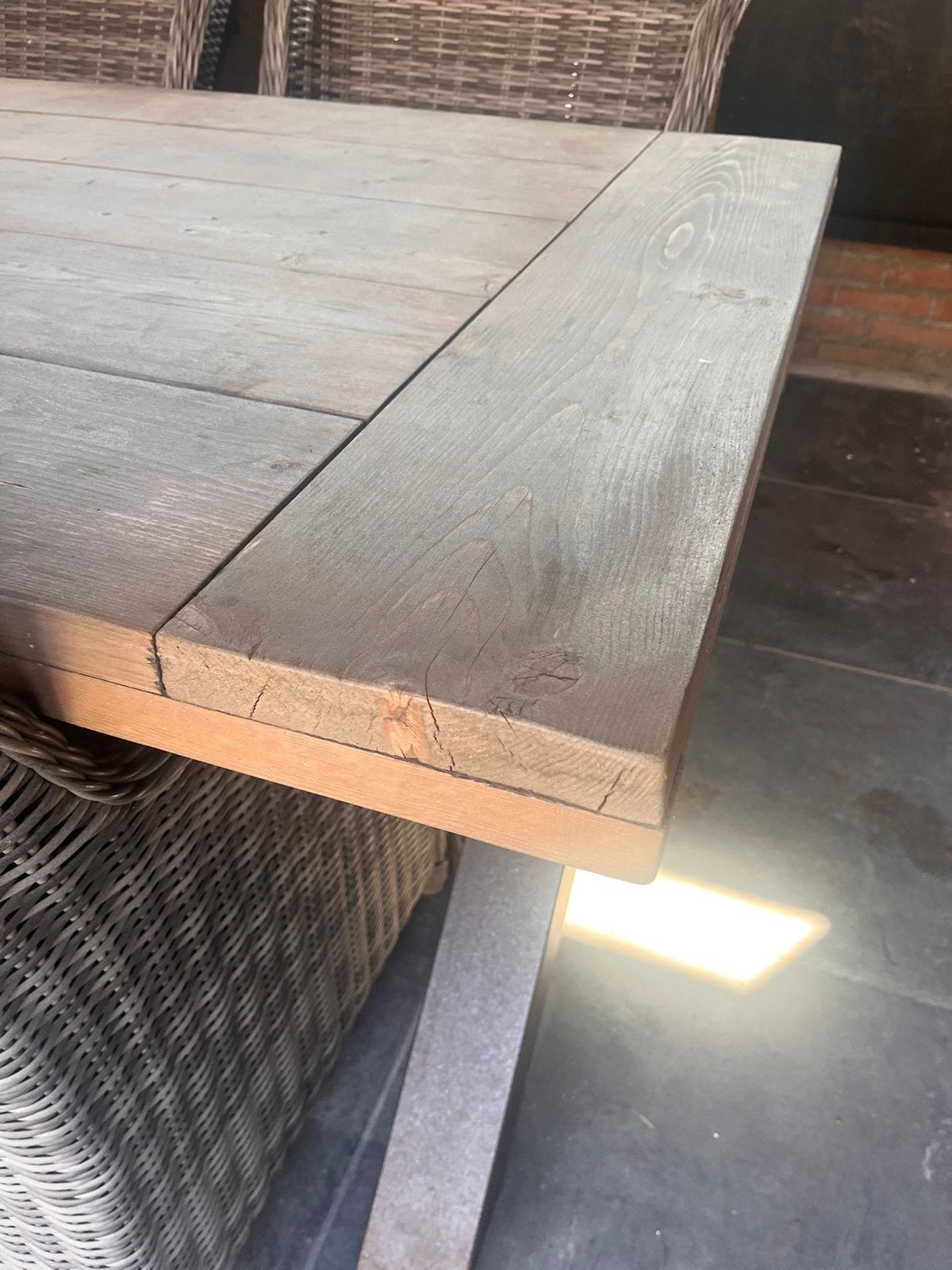 Mooie ruime tuintafel - 3,2m x 1m - Op maat gemaakt, Tuin en Terras, Ophalen, Gebruikt, Rechthoekig, Hout