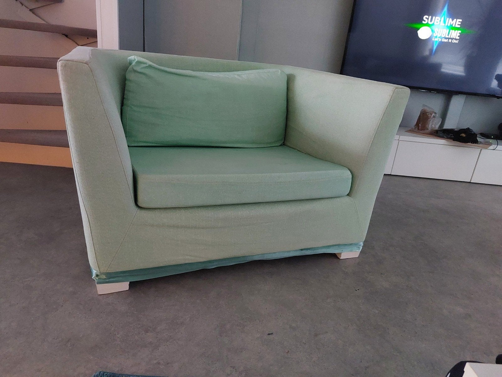Loveseat turquoise, Ophalen, Gebruikt, Tweepersoons, 75 tot 100 cm