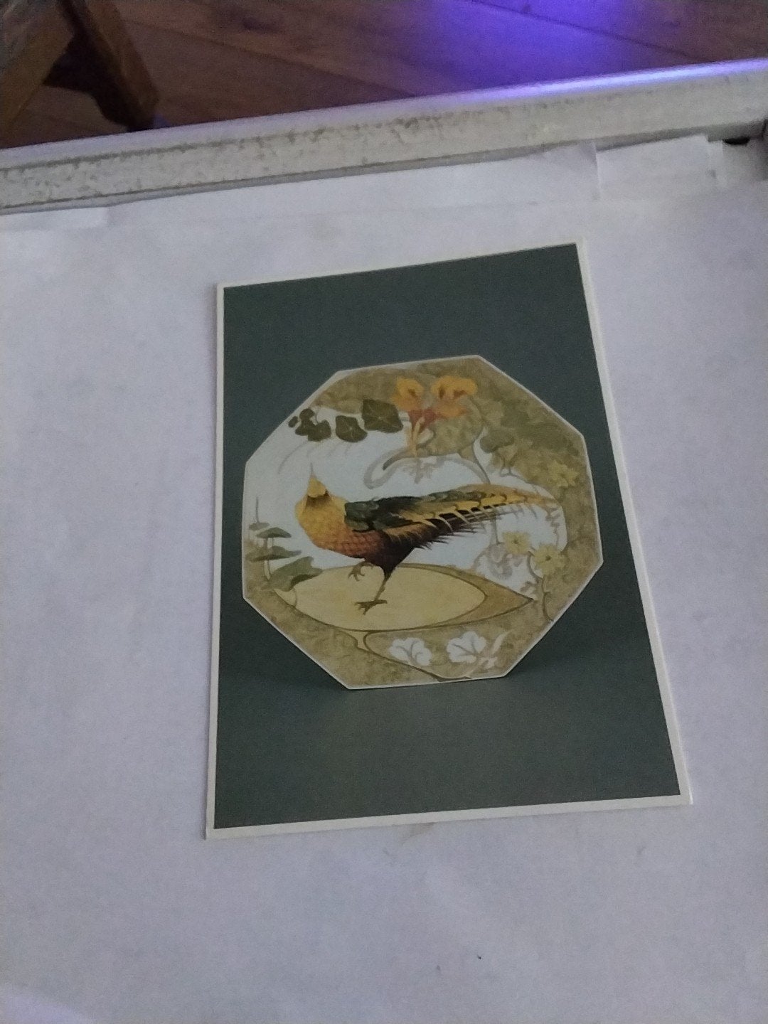 Kunstkaart met vogel en bloemen, Art Unlimited Amsterdam, Ophalen of Verzenden, 1980 tot heden, Ongelopen