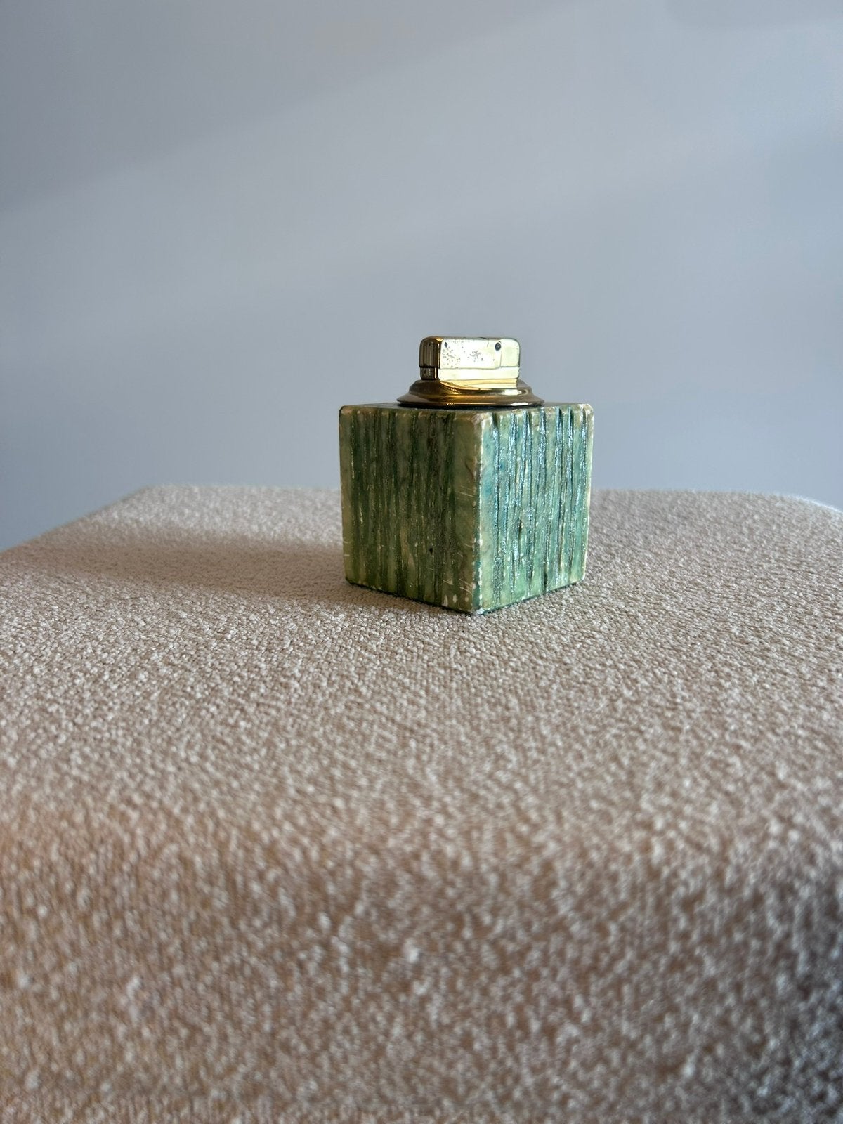 Vintage Statement Piece: De Groene Marmeren Tafel-Aansteker, Ophalen of Verzenden, Gebruikt, Aansteker