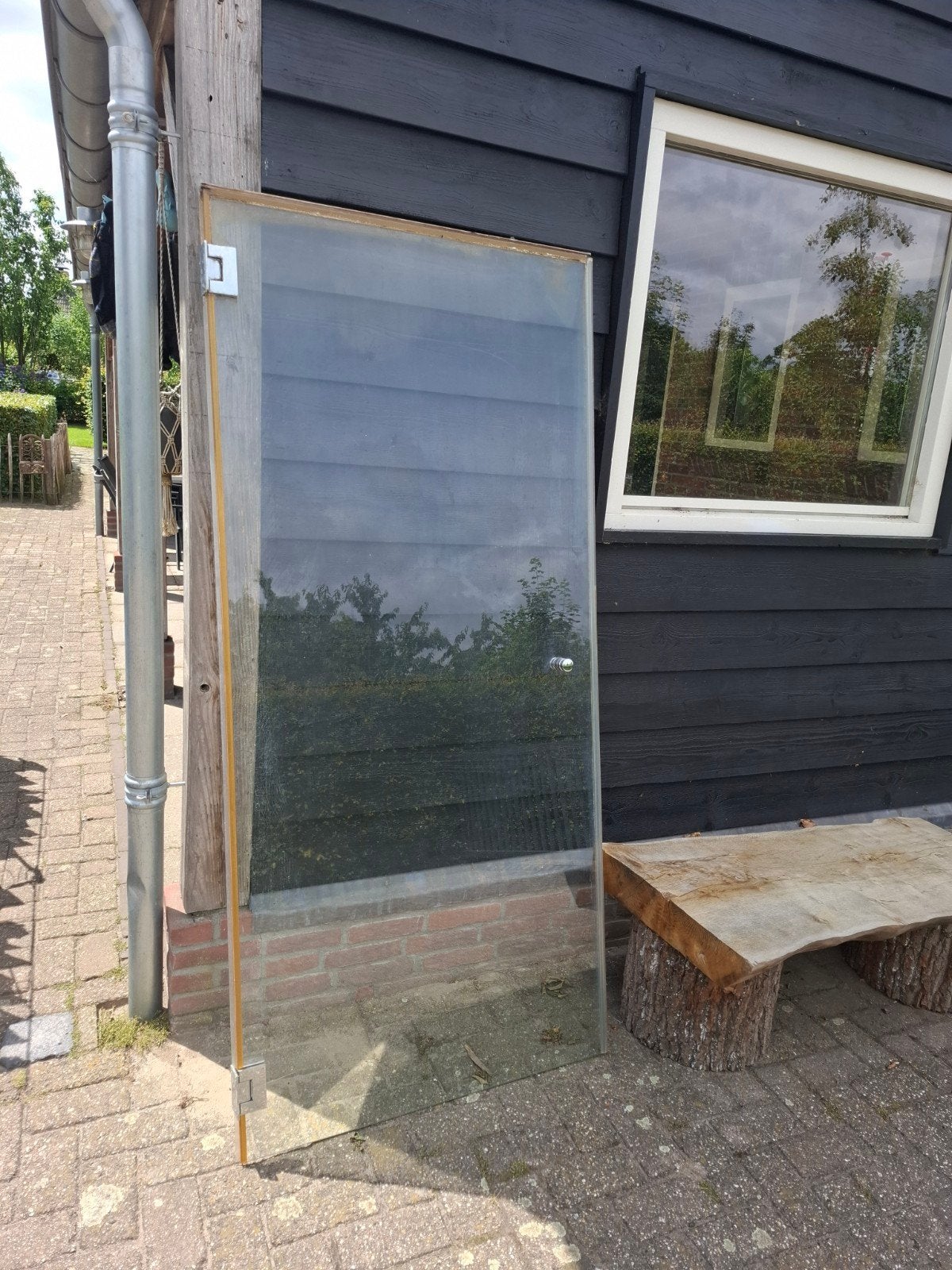 Glazen douchedeur 89x193 cm, Ophalen, Gebruikt, Met douche