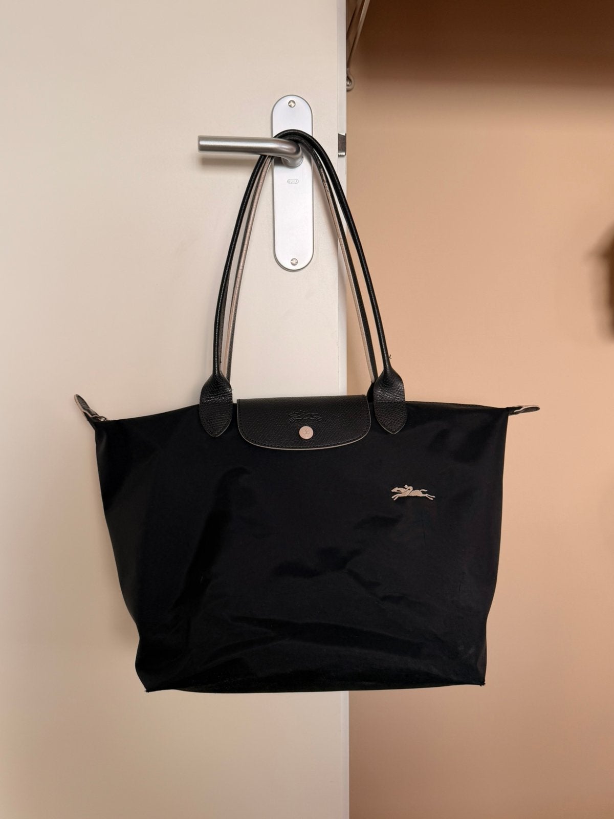 Longchamp le pliage tas L, Ophalen of Verzenden, Gebruikt, Zwart, Handtas