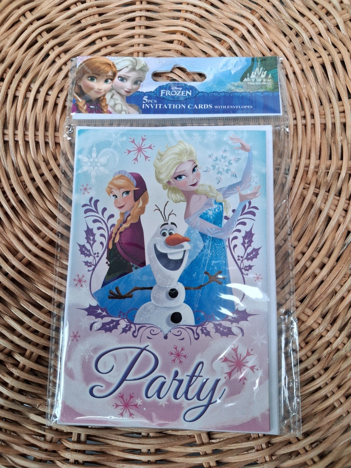5 Frozen uitnodigingskaarten - Nieuw in verpakking, Ophalen of Verzenden, Nieuw, Fantasy
