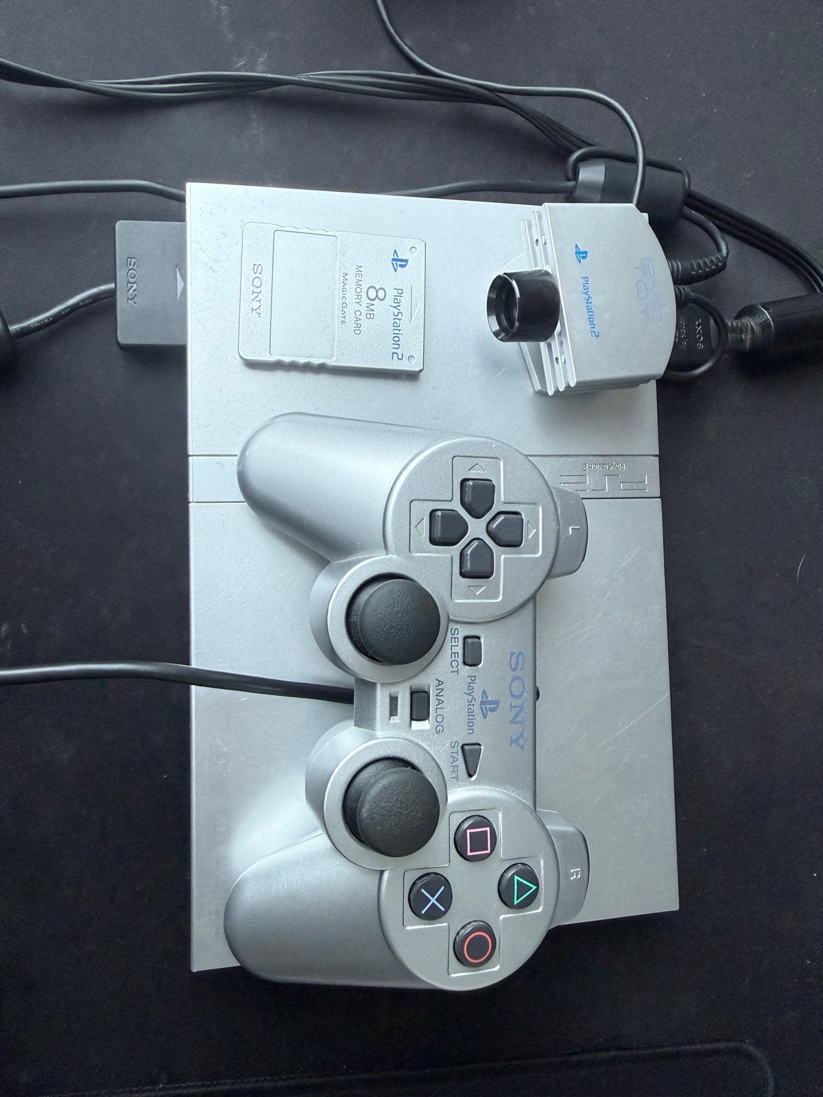 Playstation 2 Slim met EyeToy camera en memory card, Gebruikt, Ophalen of Verzenden, Met geheugenkaart, Met 1 controller