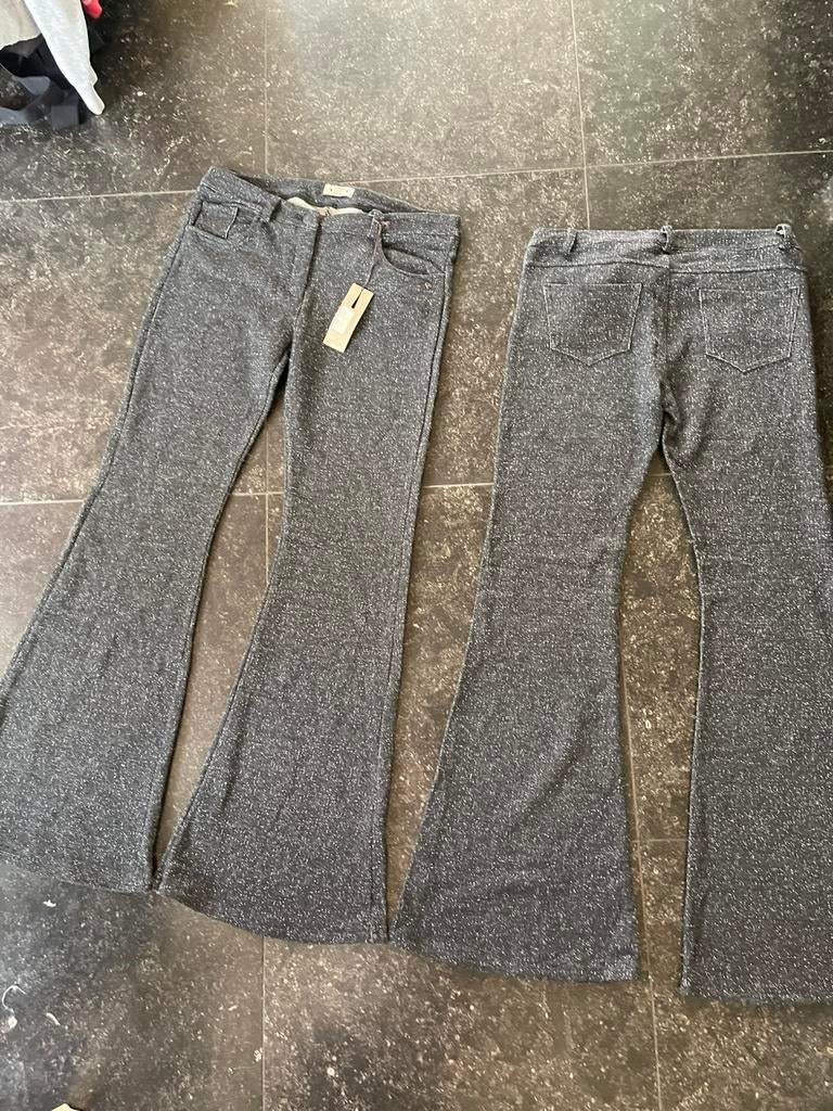 2 stuks jaren 70 glitterbroeken. Nieuw!, Maat 42/44 (L), Nieuw, Ophalen of Verzenden, Grijs