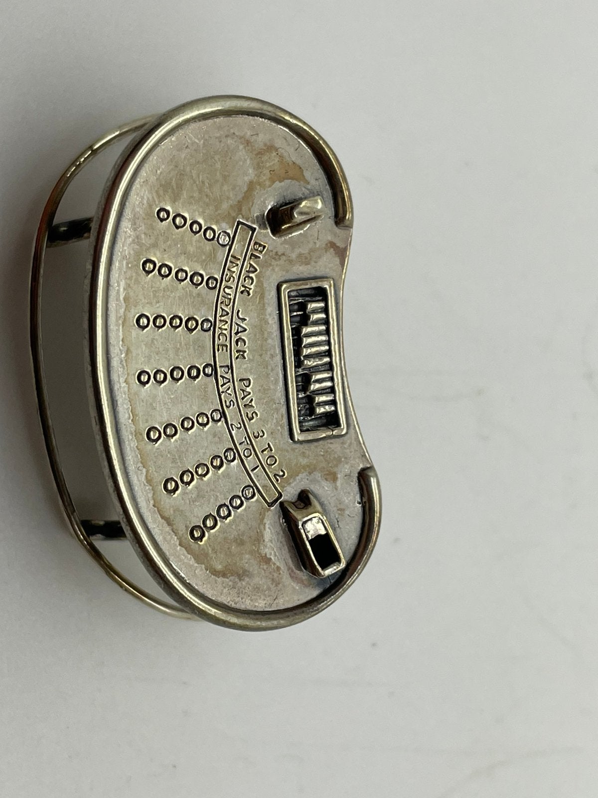 F39 Prachtige zilveren miniatuur blackjack tafel, Ophalen of Verzenden, Zilver