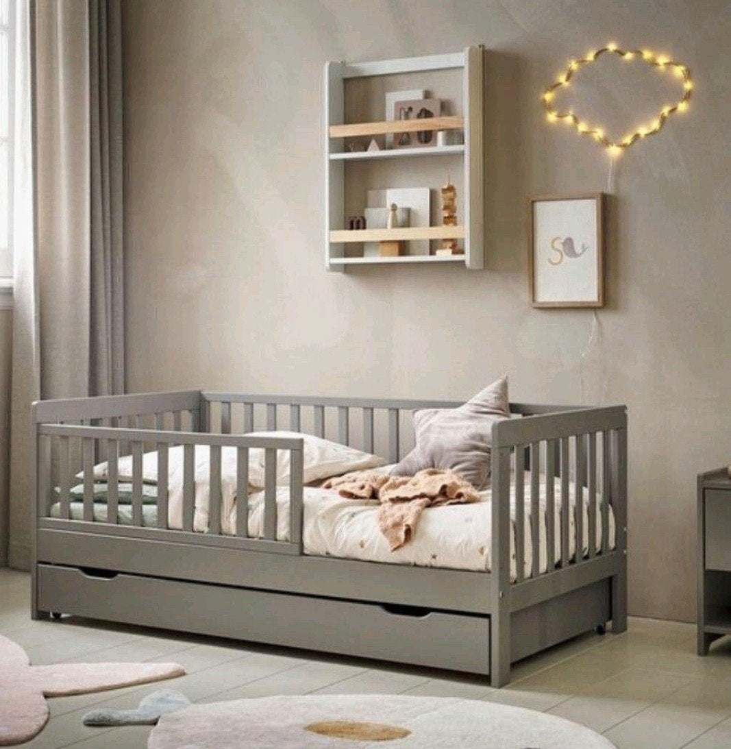 petit Amelie Kinderbed met lade - Grijs, 90 cm, Eenpersoons, Ophalen of Verzenden, Zo goed als nieuw