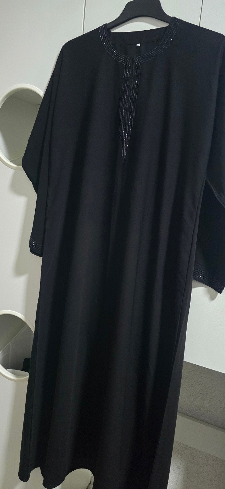 Zwarte Abaya met kralen - Elegant en comfortabel, Kleding | Dames, Zwart, Nieuw, Ophalen of Verzenden, Onbekend