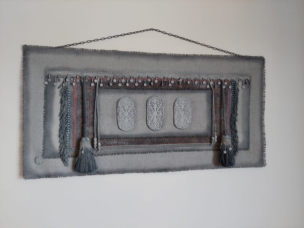Grote rechthoekige kelim kalkdoek met versieringen, Ophalen, Oosters, Meerkleurig, Zo goed als nieuw