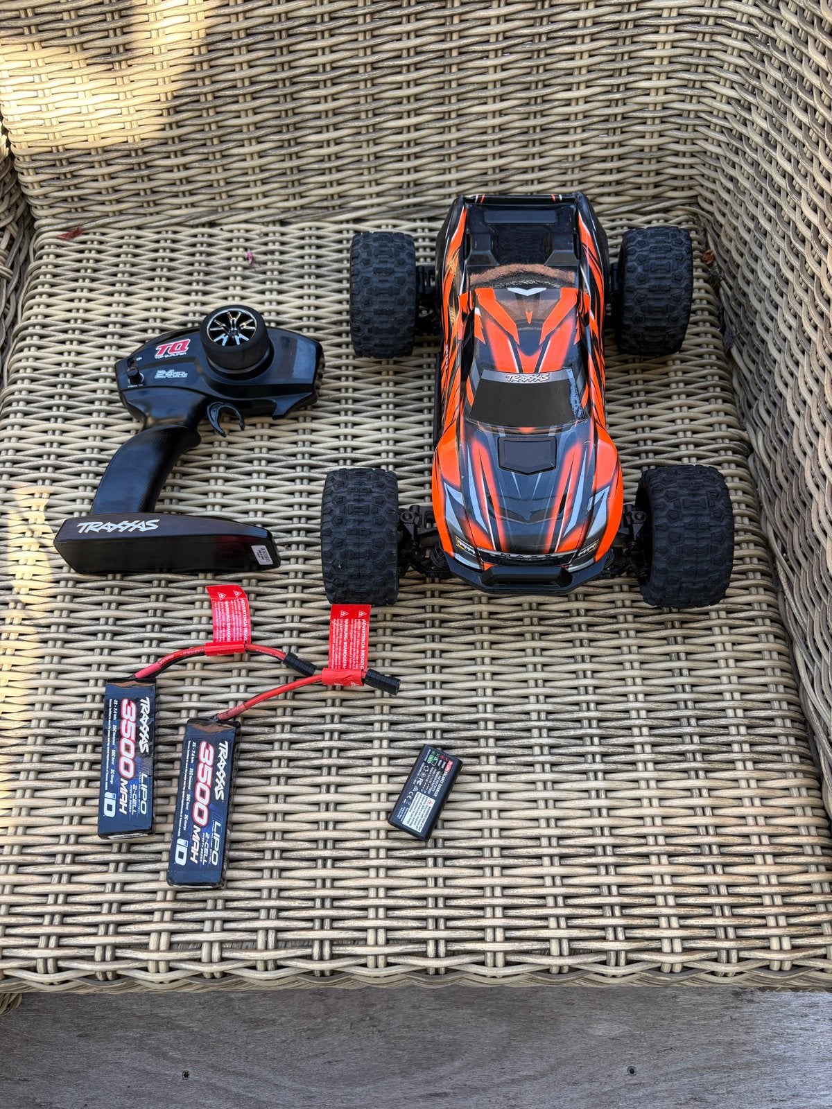 Traxxas Mini Maxx 1/12 RC Auto met extra's, Gebruikt, Auto offroad, RTR (Ready to Run), Overige schalen