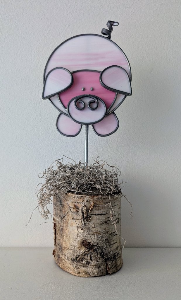 Varken glas in lood, Ophalen of Verzenden, Nieuw, Roze, Glas