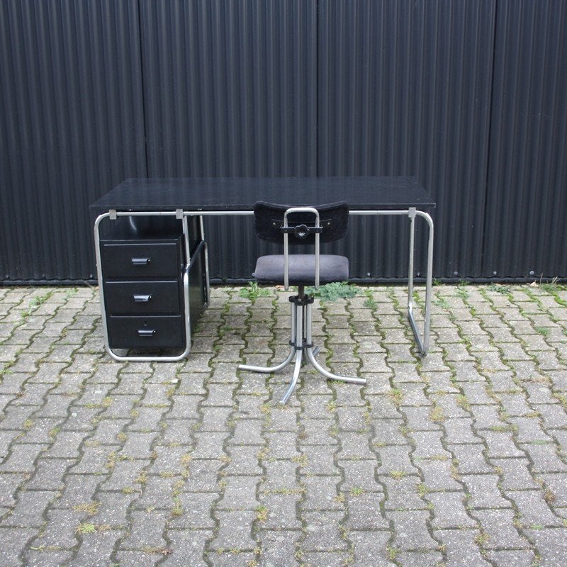 Bauhaus Stijl vintage bureau | Gijsbert Friedhoff, Ophalen, 150 cm, Hout, Onbekend