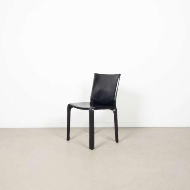 4x Cassina Cab 412 Stoel Zwart Leer, Niet ingevuld, Zwart, Niet ingevuld, Leer