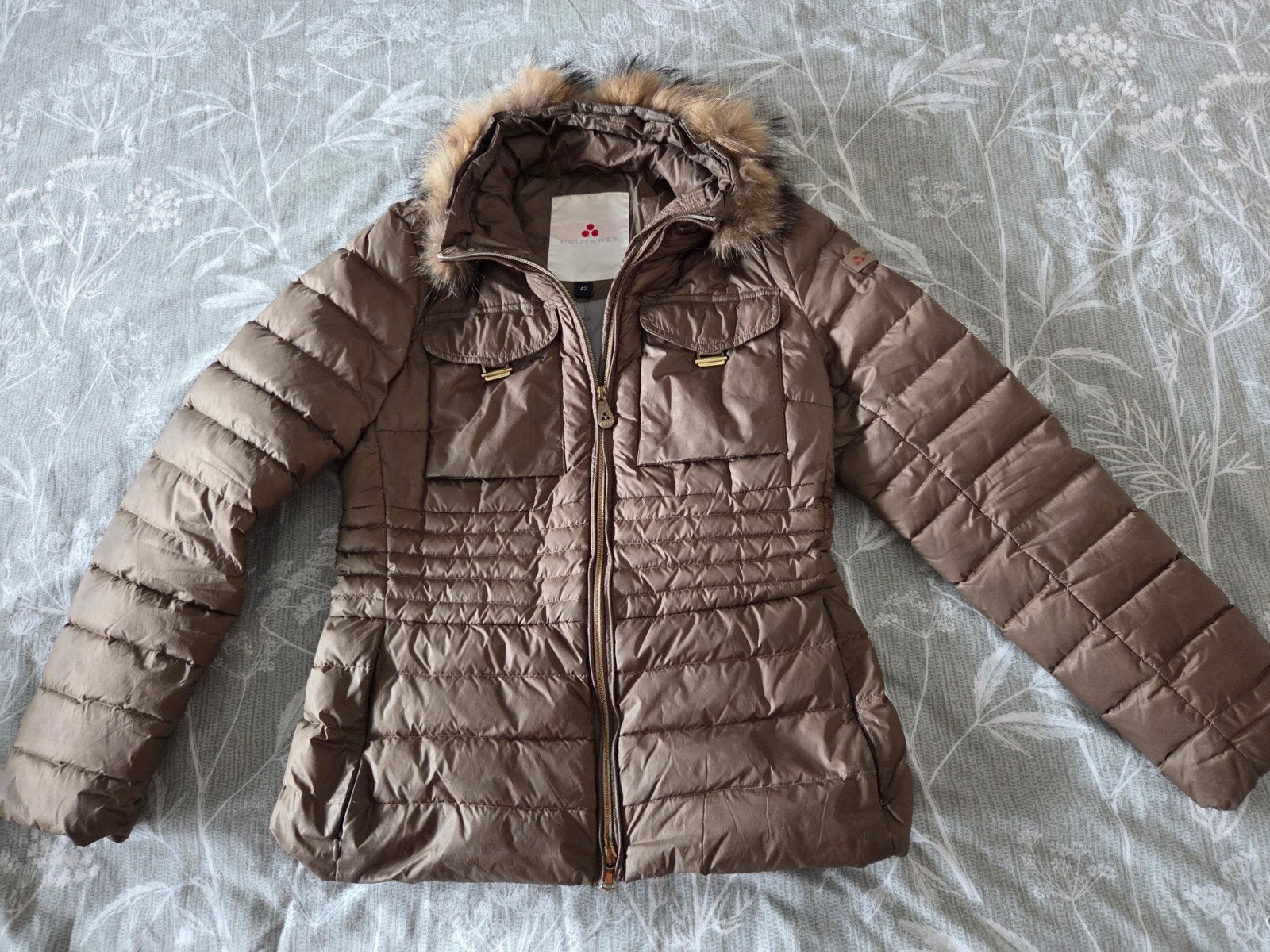 Peuterey jas maat S met bontkraag, Kleding | Dames, Bruin, Ophalen of Verzenden, Maat 36 (S), Gedragen