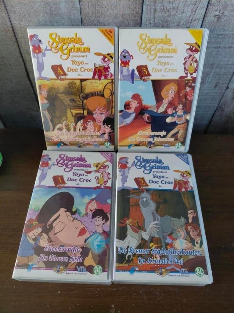 Simsala Grimm deel 1,2,3,4 op videoband., Cd's en Dvd's, Alle leeftijden, Ophalen of Verzenden, Nieuw in verpakking, Tekenfilms en Animatie