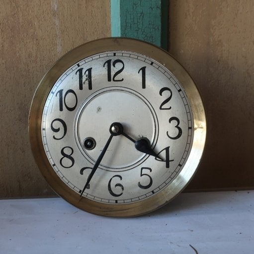 Klok wijzerplaat oud uurwerk decoratie origineel (nr 6), Antiek en Kunst, Ophalen of Verzenden