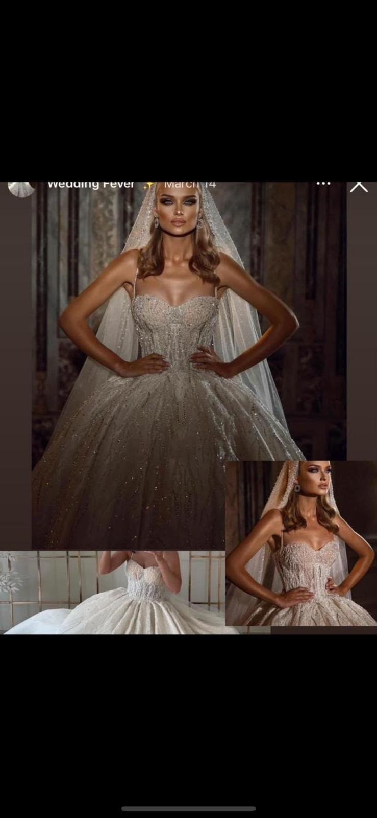 Prachtige trouwjurk sima couture  met kralen en sluier, Trouwjurk, Wit, Ophalen of Verzenden, Onbekend
