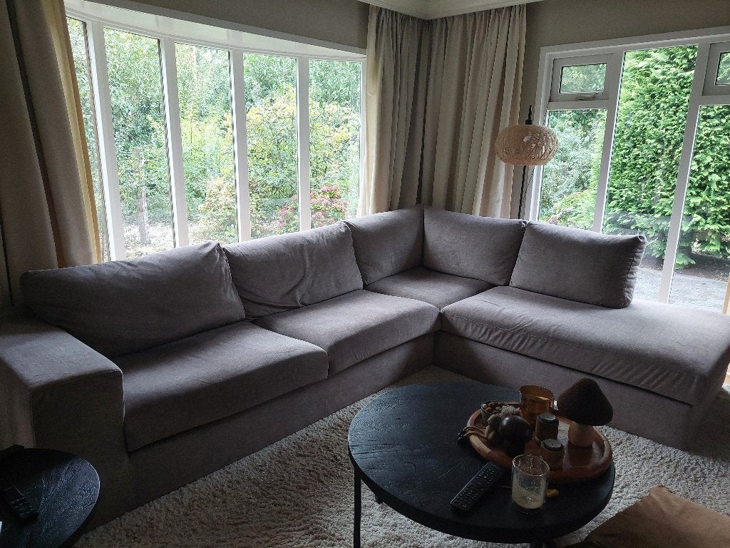 Hoekbank Taupe, Ophalen, Hoekbank, 300 cm of meer, 75 tot 100 cm