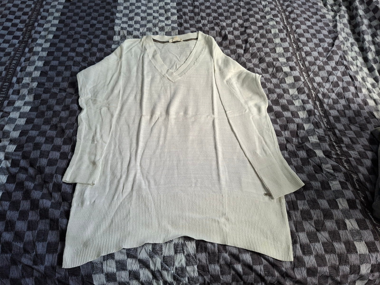 Esprit V-hals trui, maat XL, Kleding | Dames, Truien en Vesten, Wit, Maat 46/48 (XL) of groter, Ophalen of Verzenden, Zo goed als nieuw