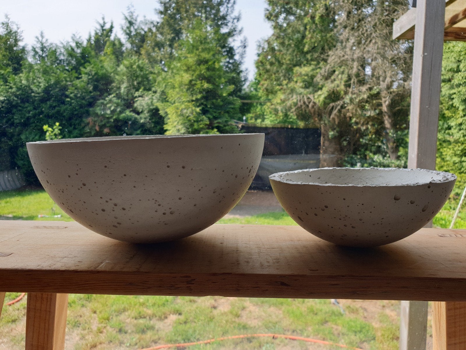 Prachtige set betonnen schalen, Tuin en Terras, Bloembakken en Plantenbakken, Ophalen of Verzenden, Rond, Minder dan 30 cm