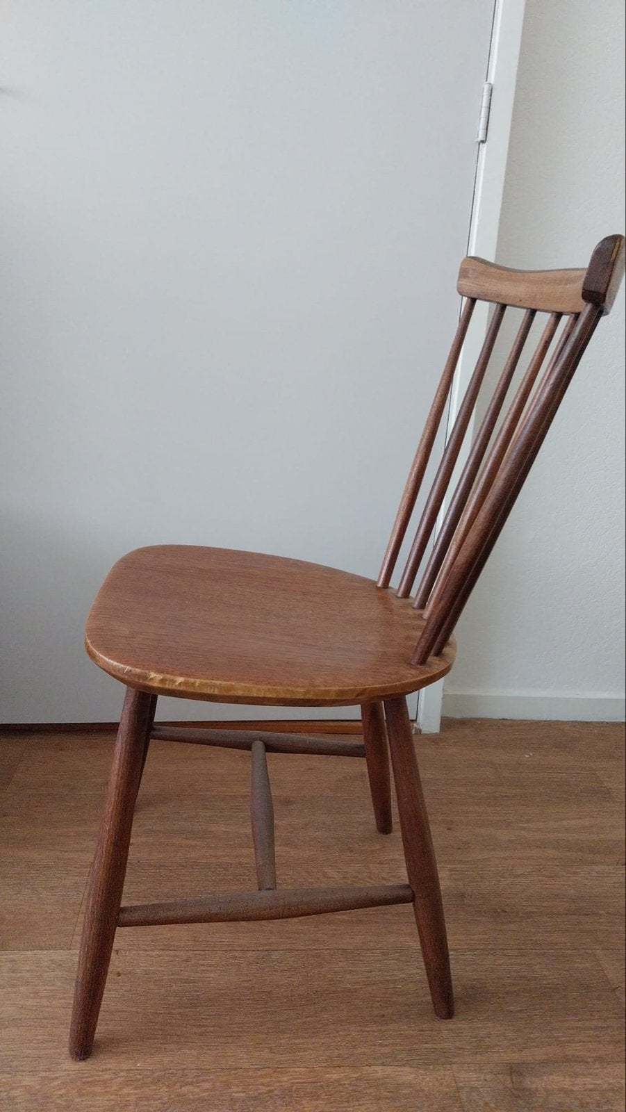 Vintage houten stoel - Spijlenstoel 4 stuks, Antiek en Kunst, Ophalen
