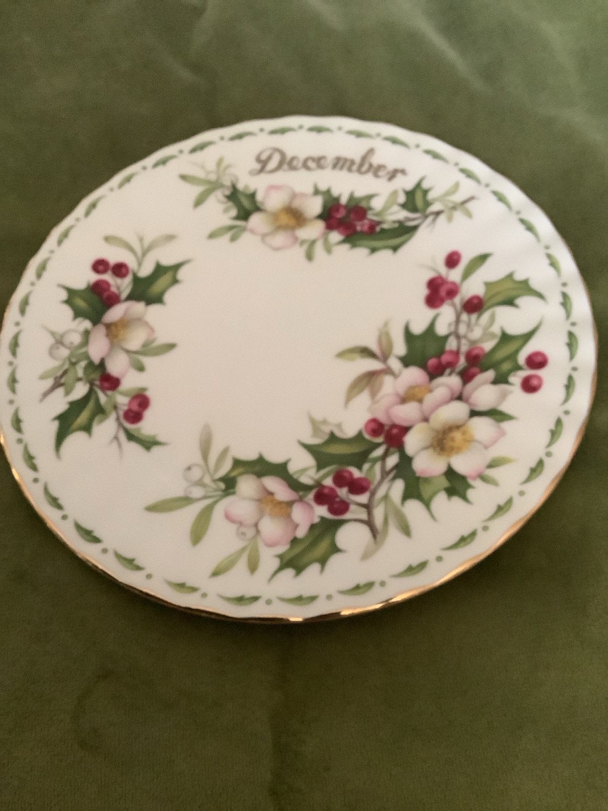 Royal Albert December gebaksbordje- Flower of the Month, Ophalen of Verzenden