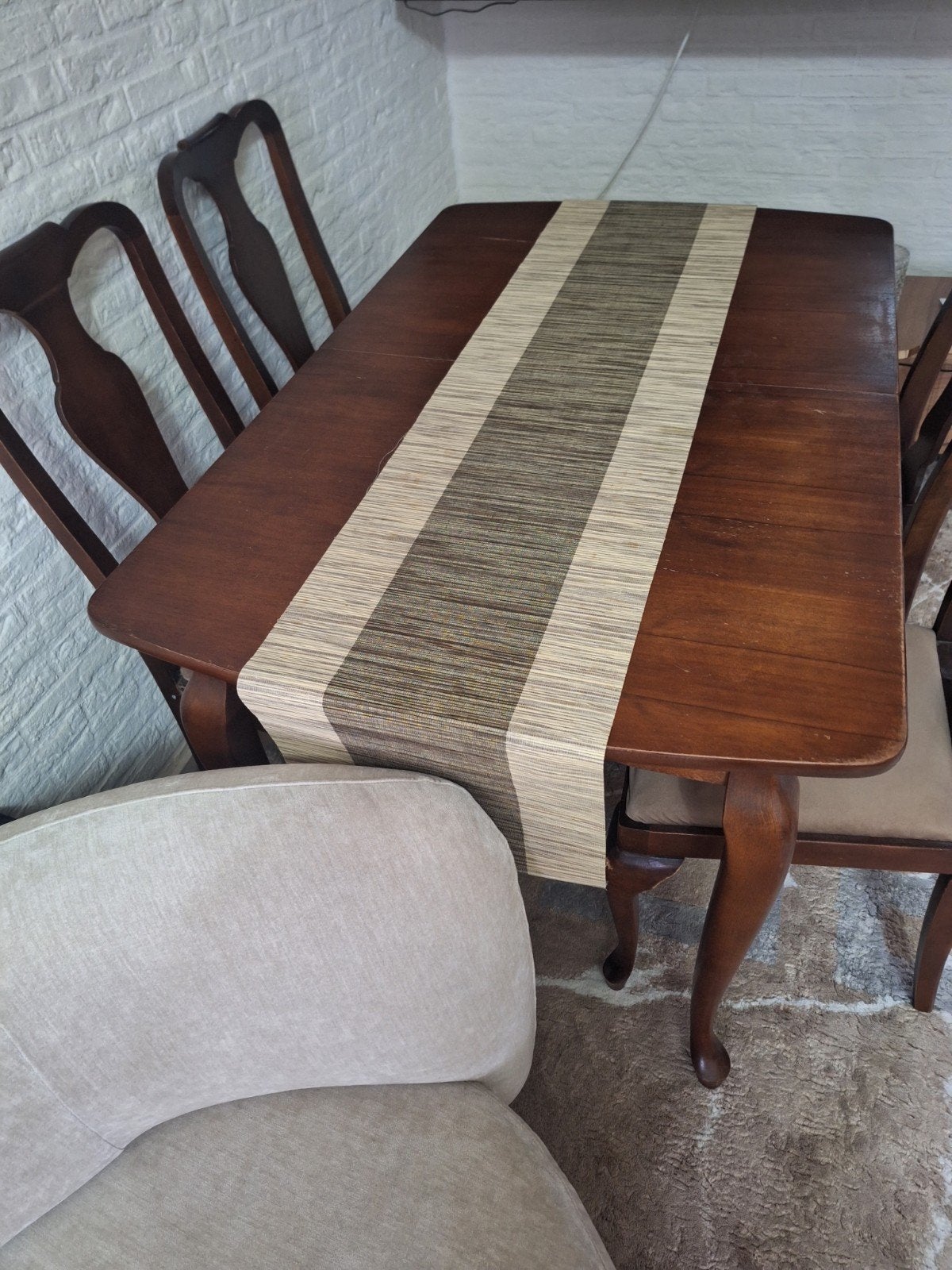 Uitschuifbare beukenhouten eettafel met 4 stoelen, Huis en Inrichting, Tafels | Eettafels, Ophalen of Verzenden