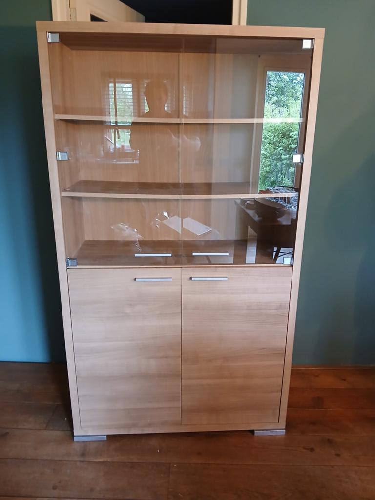 Vitrine kast, Huis en Inrichting, Kasten | Vitrinekasten, Ophalen, 50 tot 100 cm, Zo goed als nieuw, 150 tot 200 cm