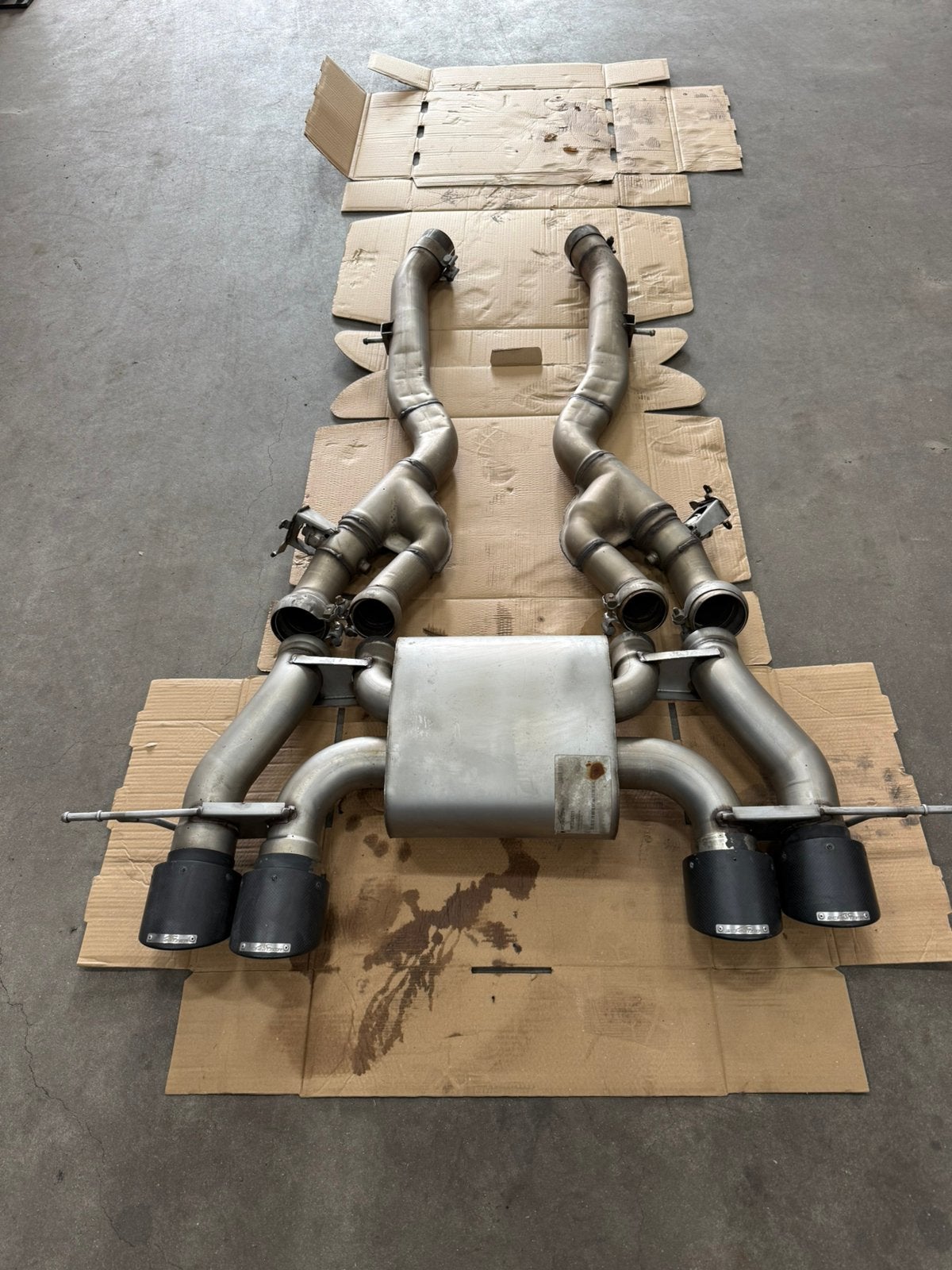 Bmw m3 m4 m2 Ac Schnitzer rvs uitlaat g-serie carbon oem +, Auto-onderdelen, Ophalen, Gebruikt, BMW