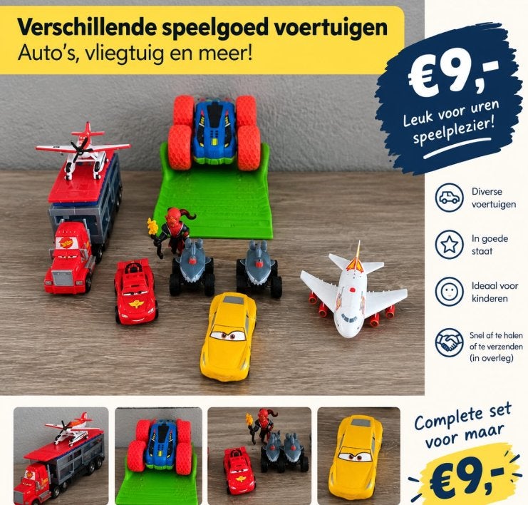 Set speelgoedauto's en voertuigen – compleet, Ophalen, Gebruikt