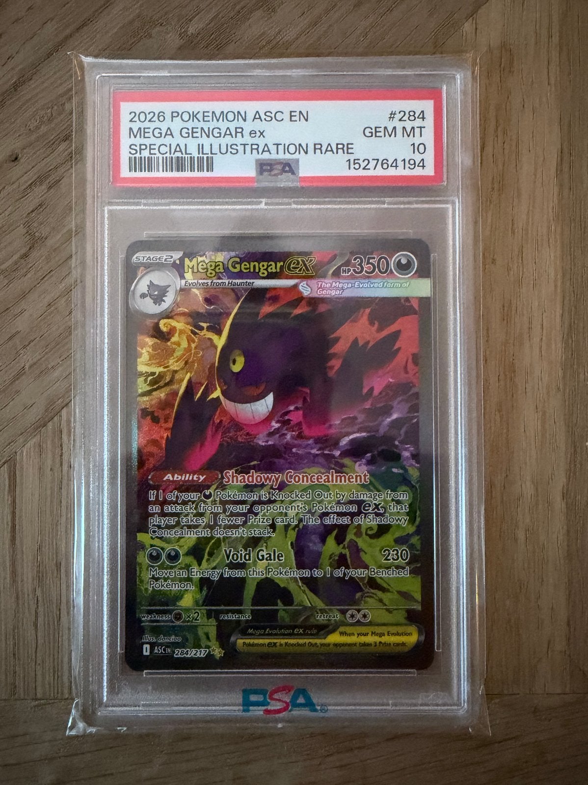 Mega Gengar EX 284 PSA 10 Ascended Heroes Pokemon kaart, Ophalen, Zo goed als nieuw, Losse kaart