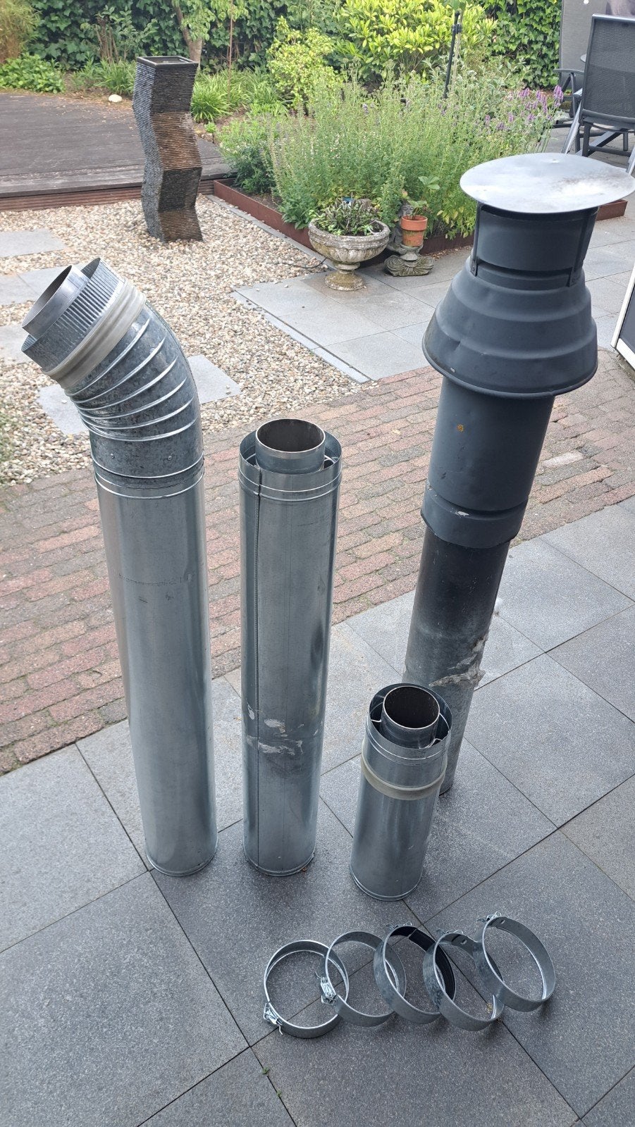 Kachelpijp 3,5 meter dubbelwandige rookgasafvoer, Ophalen, Gebruikt, Gas, Overige soorten
