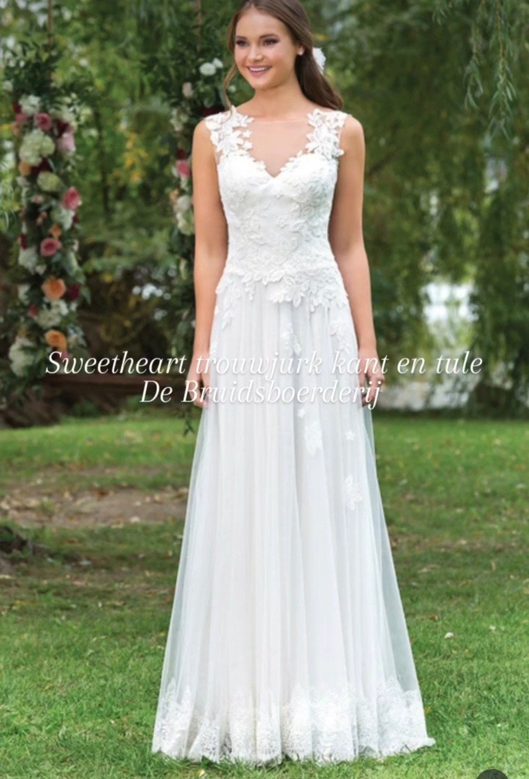 prachtige Sweetheart Justin Alexander trouwjurk illusie rug, Ophalen, Zo goed als nieuw, Wit, Trouwjurk