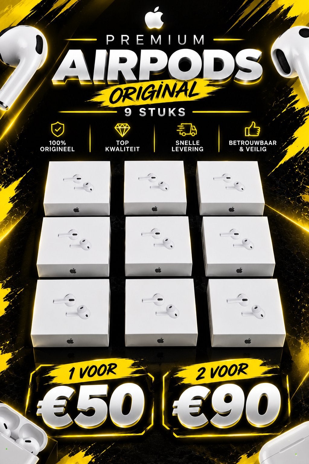 Airpods pro 3, In gehoorgang (in-ear), Bluetooth, Nieuw, Ophalen of Verzenden