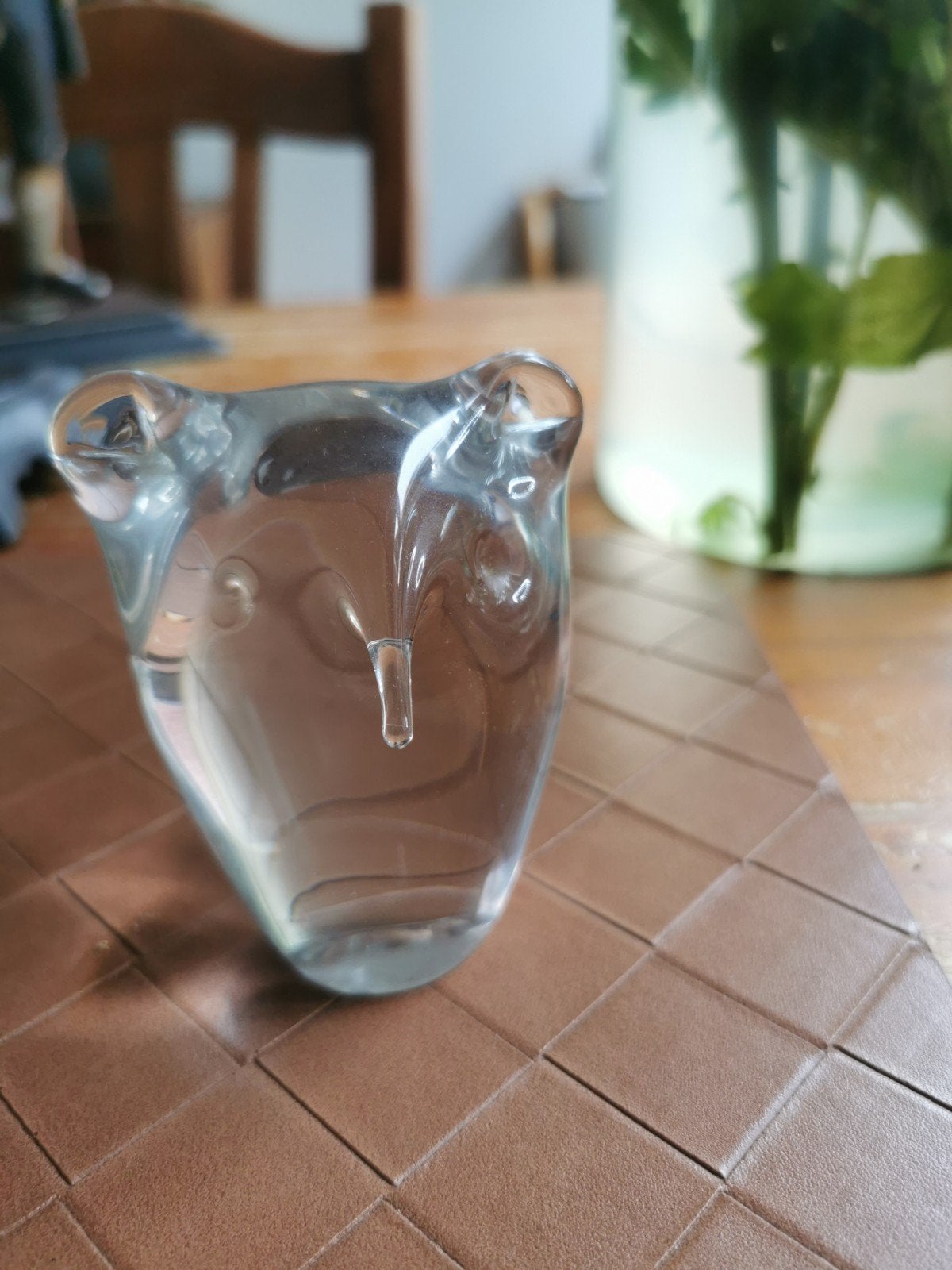 Vintage Miloslav Janku Uil Presse-papier Bohemen Glas, Ophalen of Verzenden