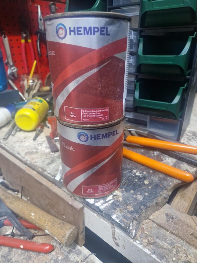1.5 liter hempel  anti fouling   rood, Ophalen of Verzenden, Nieuw, Verven