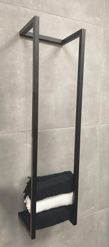 Nieuw Zwart metalen Handdoekenrek 95x25x20 cm, Huis en Inrichting, Badkamer | Badtextiel en Accessoires, Ophalen, Nieuw, Zwart