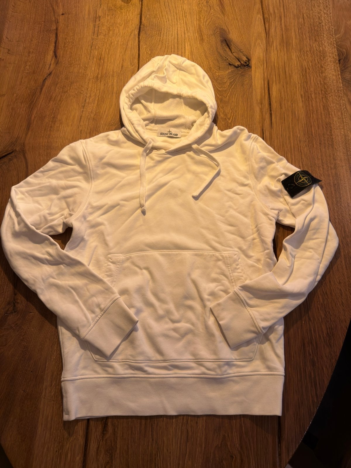 Stone Island hoodie wit M, Ophalen of Verzenden, Zo goed als nieuw, Maat 48/50 (M), Wit