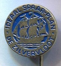 De Zilvervloot zilverkleurig broche ( W_068a), Verzenden, Nieuw, Merk, Speldje of Pin