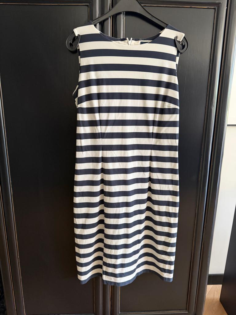 Van der Mark gestreepte zomerjurk blauw/crème maat L, Kleding | Dames, Ophalen of Verzenden, Zo goed als nieuw, Maat 42/44 (L)