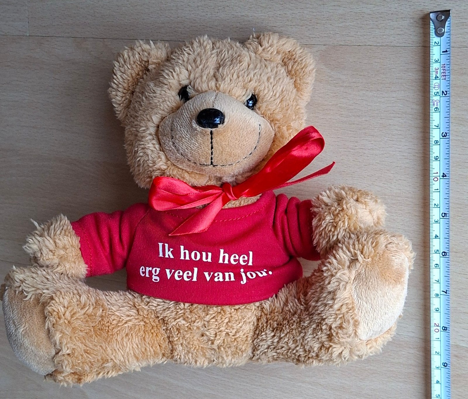 Schattige teddybeer met 'Ik hou heel erg veel van jou' shirt, Overige merken, Overige karakters, Beer, Ophalen of Verzenden