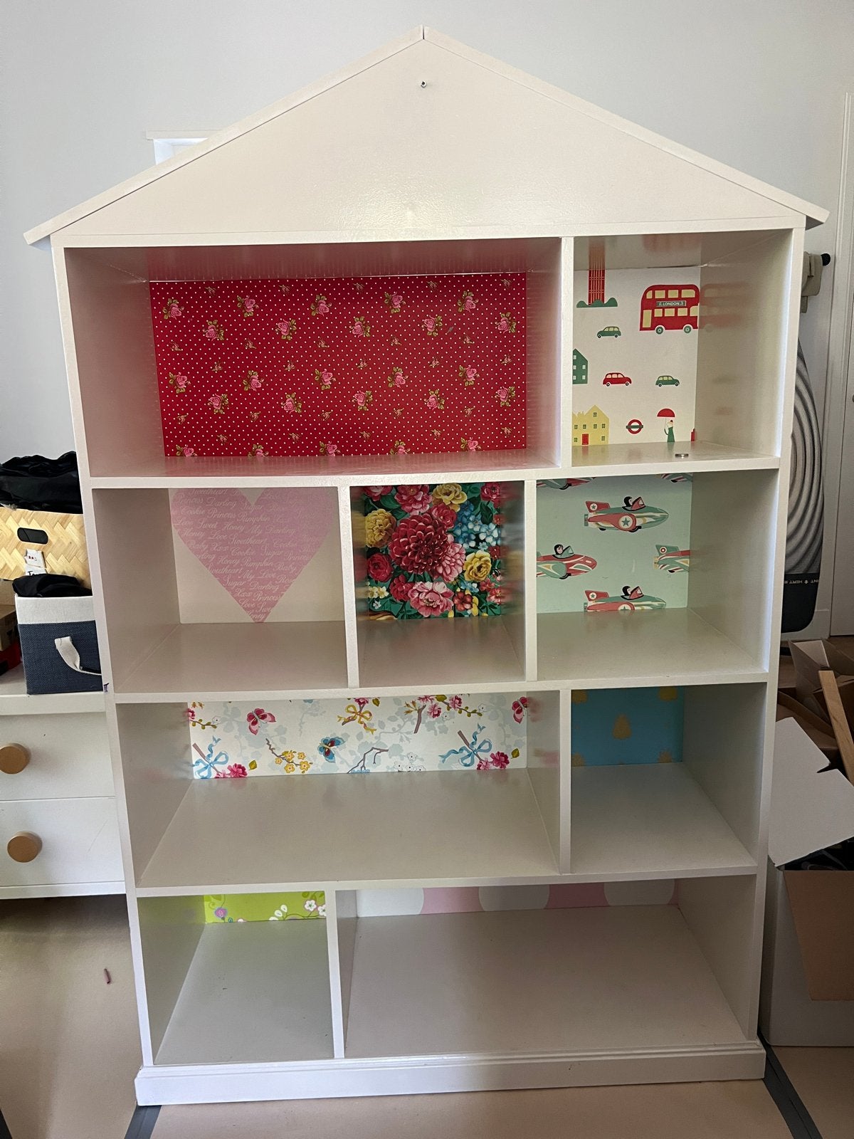 Groot wit poppenhuis/boekenkast, Ophalen, Gebruikt, 100 tot 150 cm, 150 tot 200 cm