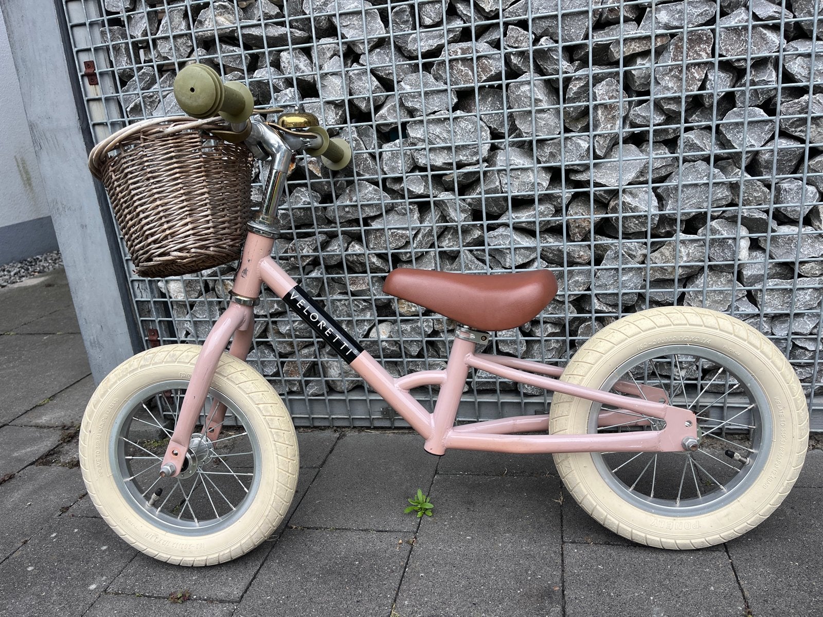 Veloretti loopfiets (+Tricycle optie) roze + mandje en bel, Ophalen, Gebruikt, Minder dan 16 inch