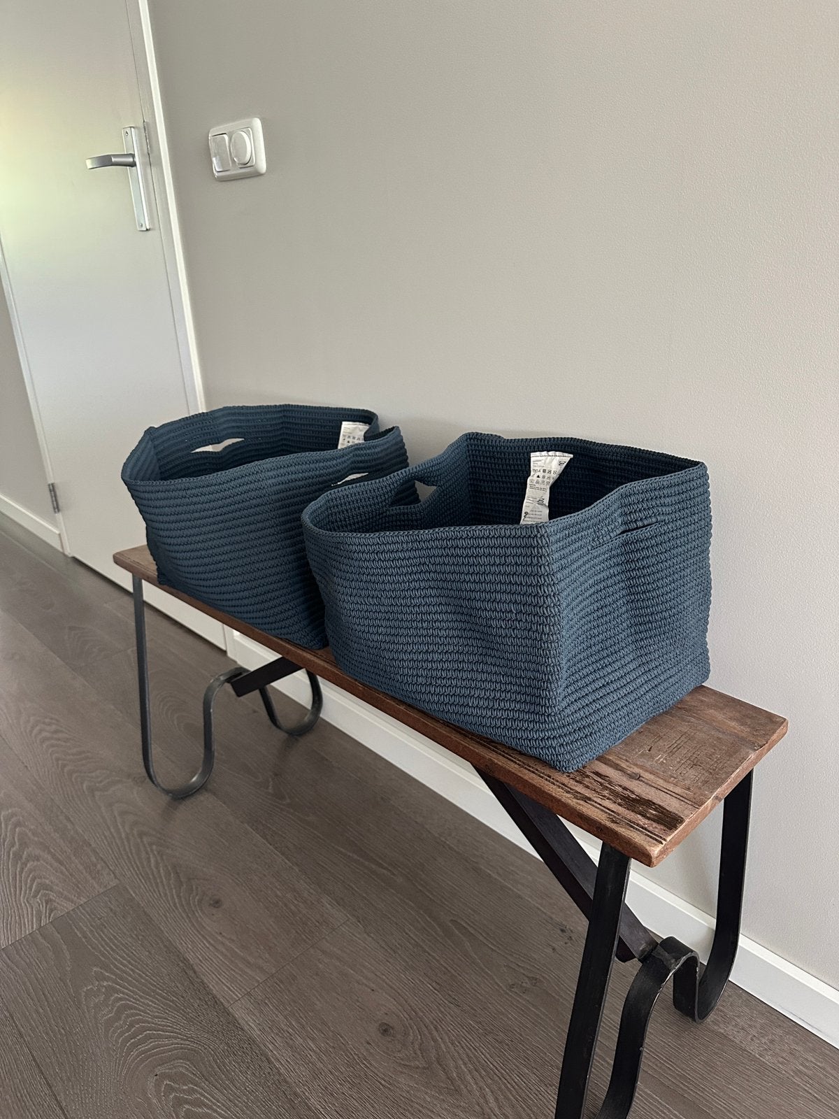 Handgemaakte opbergmanden, Nordrana, 2 stuks, Huis en Inrichting, Woonaccessoires | Schalen en Manden, Overige materialen, Mand