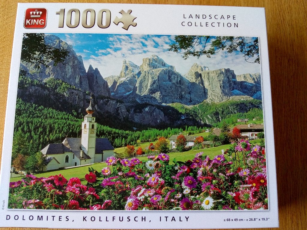 Dolomites, Kollfusch, Italy puzzel 1000 stukjes, Ophalen of Verzenden, 500 t/m 1500 stukjes, Gebruikt, Legpuzzel